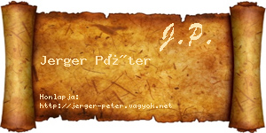 Jerger Péter névjegykártya