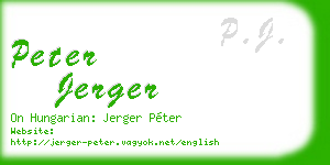 peter jerger business card