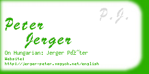 peter jerger business card